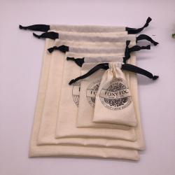 Wholesale Eco Muslin Cotton Linen Gift Packaging Pouch Customized Organic Cotton Drawstring Bag