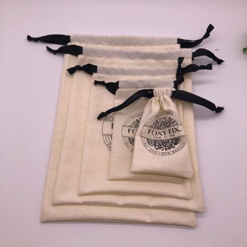 Wholesale Eco Muslin Cotton Linen Gift Packaging Pouch Customized Organic Cotton Drawstring Bag