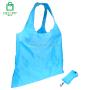 Customized eco friendly T-shirt style reusable shopping bags foldable with snap carabiner clip