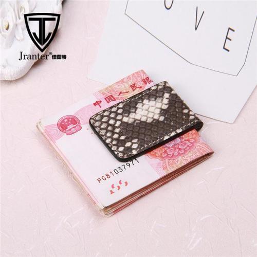 Custom Fashion Real Snake Skin Leather Wallet Magnetic Money Clip