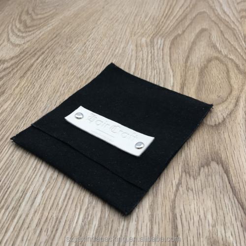 Flexography  Custom Logo Black Suede Envelop Pouch With Button for Clothes Packing Suede Envelop Bags