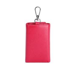 Top Layer Cowhide Key Card Wallet With Key Card Holder Unisex Key Pouch With Key Chains