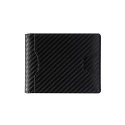 E-commerce Newest design RFID carbon fiber leather money clip wallet with coin wallet