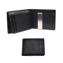 E-commerce Newest design RFID carbon fiber leather money clip wallet with coin wallet