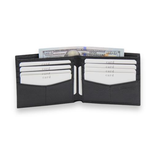 Pebbled Leather RFID Blocking Wallet Slim Bifold Credit Card Wallet