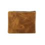 Vintage Crazy-horse Leather Zip Fastener Short Bi-fold Wallet For Men