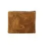 Vintage Crazy-horse Leather Zip Fastener Short Bi-fold Wallet For Men