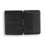 Nice leather magic card holder wallet money clip wallet with coin pocket and elastic band