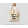 Custom Unbleached Canvas Messenger Tote Bag