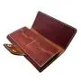 Gift idea high end vegetable tanned leather women wallet long purse with shoulder strap