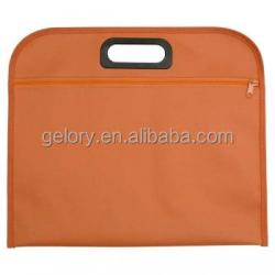 Gelory factory made durable polyester material,A4 size document, plastic handle zipper conference bag