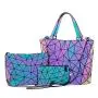 Lovevook women handbags 3 pcs bag set crossbody bags for women Geometric luminous reflective shoulder bag for ladies