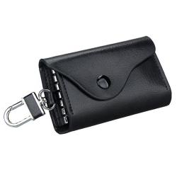 Personalised Cowhide Leather Key Purse With 6 Keychains Fancy Key Pouch With Card Holder