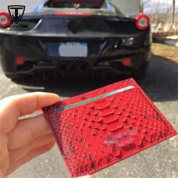 Luxury fashion 100% real snak skin leather credit card case/double sided business card holder