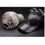 Gorras De Beisbol Wholesale Customized Men Genuine Snake Skin Leather Strapback Sport Baseball Caps Hats Manufacturer