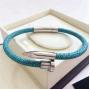 Best Sale Luxury Genuine Stingray Leather Stainless Steel Nail Bracelet