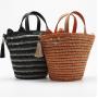 Lovely Cat Rattan Straw Woven Handbag Single-shoulder Summer Beach Bag Dual-use Women's Bags Wholesale