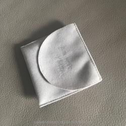 Grey Velvet Envelop Pouch With Flap