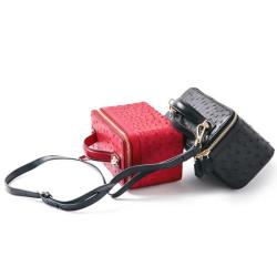 Custom Made Luxury Genuine Ostrich Leather Kits Bag Travel Toiletry Makeup Cosmetic Bags Cases For Women Custom Logo