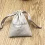 White Cotton Muslin Drawstring Bag With Label, Machine Washable Bag