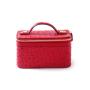 Custom Made Luxury Genuine Ostrich Leather Kits Bag Travel Toiletry Makeup Cosmetic Bags Cases For Women Custom Logo