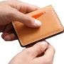 Bifold type high grade vegetable tanned leather card holder wallet for gift