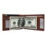 Newest design customized RFID PU leather money clip wallet with PVC window