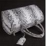 Updated New Fashion Large Capacity Mens Travel Duffel Bags Genuine Luxury Snake Skin Leather Weekend Duffle Bag