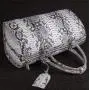 Updated New Fashion Large Capacity Mens Travel Duffel Bags Genuine Luxury Snake Skin Leather Weekend Duffle Bag