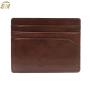 Custom logo Italian leather slim credit card holder RFID men leather card holder