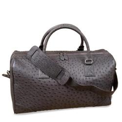 OEM ODM customized designer luxury genuine ostrich skin leather mens women weekend travel handbag fitness gym duffle bags