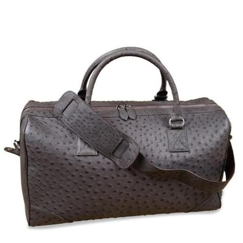 OEM ODM customized designer luxury genuine ostrich skin leather mens women weekend travel handbag fitness gym duffle bags