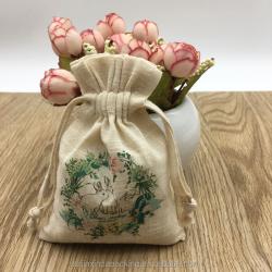 Cross Rosary Bags, Baptism or Communion Bags, 3"x4" Cotton Muslin Pouches