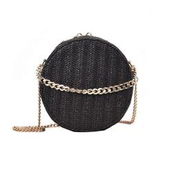 china factory wholesale woven round woman's shoulder bag bohemian summer straw beach handbag travel for ladies