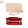 Hot sale pebble leather purse leather women wallet with wrist strap