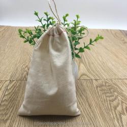 4X6 Inch Organic Natural Cotton Muslin Drawstring Bag For Leaf Tea Sachet