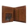 Nice Leather Trifold Mens Wallet RFID Blocking Wallet ID Window Travel Wallet