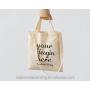 Custom Unbleached Canvas Messenger Tote Bag
