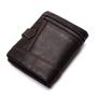 Vintage motorcycle man leather splicing short cowhide leather wallet with zipper