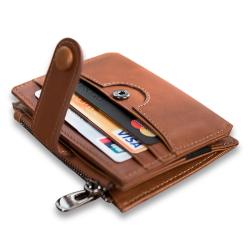 Multiple nice design rfid bifold leather card case leather purse coin wallet