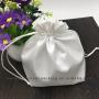 Plain Square Bottom Satin Jewelry Pouch, Cosmetic Satin Drawstring Pouch