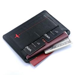 Custom leather passport card holder men leather passport cover