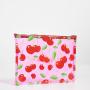Cherry print see through makeup bag fashion girls clear cosmetic bag zipper
