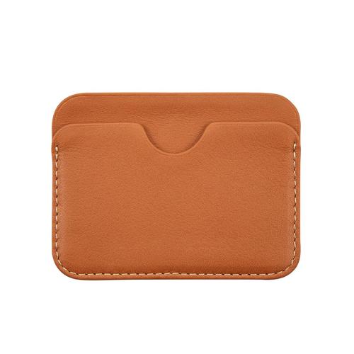 Top grain vegetable tanned leather RFID credit card holder with logo