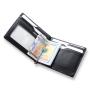 Brown leather crocodile embossed pattern men's money clip wallet minimalist bi-fold wallet