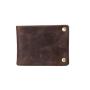 Vintage Crazy-horse Leather Zip Fastener Short Bi-fold Wallet For Men
