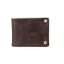 Vintage Crazy-horse Leather Zip Fastener Short Bi-fold Wallet For Men