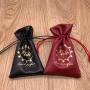 Gold Hot Stamping Faux PU Leather Drawstring Bag