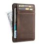 simple taffiano business leather card holder with PVC window
