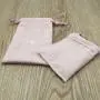 Pink Cotton Linen Jewellery Bag